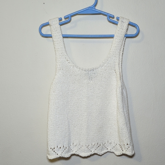 Art Class White Crochet Tank Top Girls Size S 6/7 - Picture 1 of 5